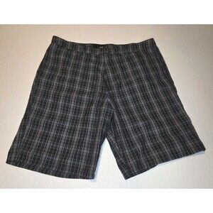 HURLEY - Men’s Shorts - Walking- Golf - Size 38 - Black & White - Plaid